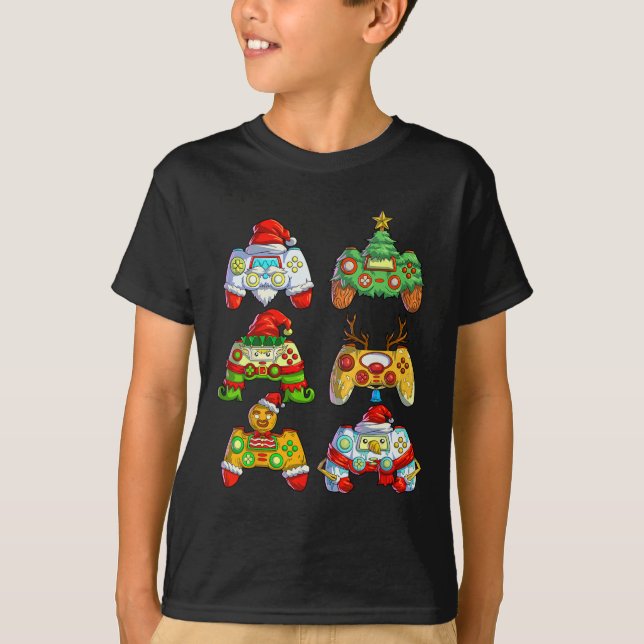 Julvideospelsstyrenhet Santa Hat Christma T Shirt (Framsida)