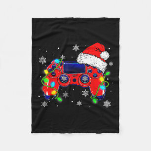 Julvideospelsstyrenhet Santa Hat Gamer Bo Fleecefilt