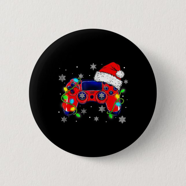 Julvideospelsstyrenhet Santa Hat Gamer Bo Knapp (Framsida)