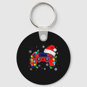 Julvideospelsstyrenhet Santa Hat Gamer Bo Nyckelring