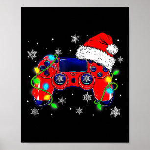 Julvideospelsstyrenhet Santa Hat Gamer Bo Poster