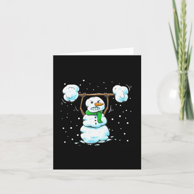 Julviktslyftning Snömannen Tröja Rolig Snöman Kort (Framsida)