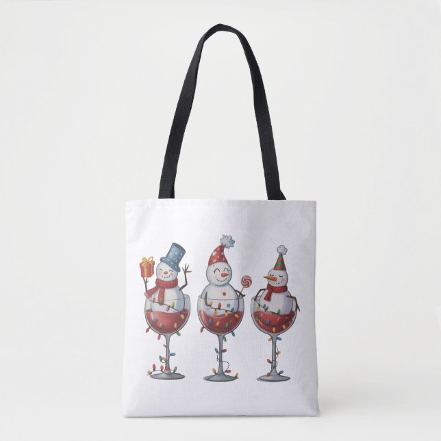 Julvin Snömän Högtidsdrycker Xmas Tygkasse (Framsida)