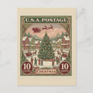 Julvintage frimärke vykort