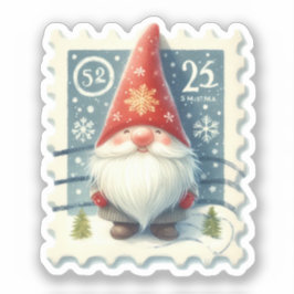 Julvintage Gnomes Poste Stamps Klistermärken