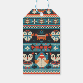 Julvintage mönster presentetikett