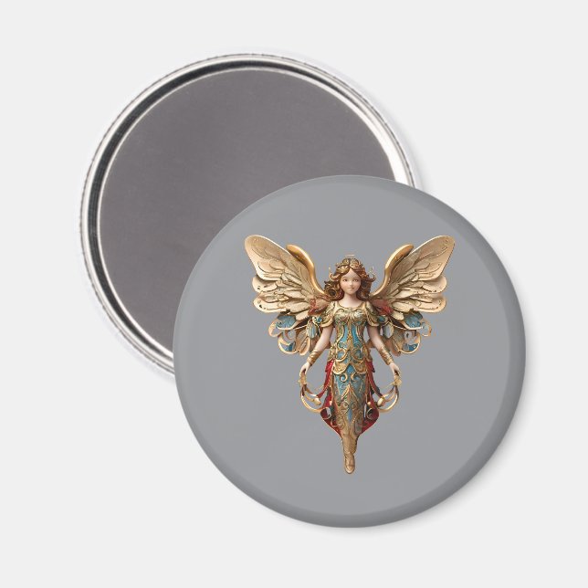 Julvintageängelfigur Magnet (Front/Back)