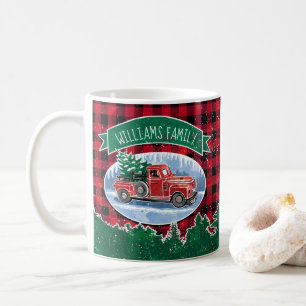 Julvintagelastbilen tillfogar namn kaffemugg