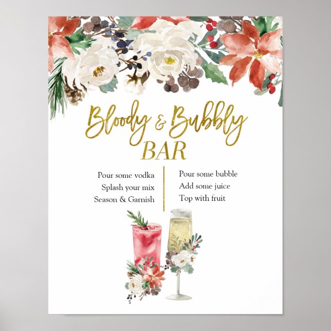 Julvinter-Blommigten Bloody and Bubly Pub Poster (Framsidan)