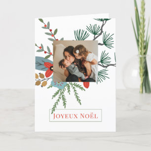 Julvinter Blommor Joyeux Noël Helgdag Photo Helgkort