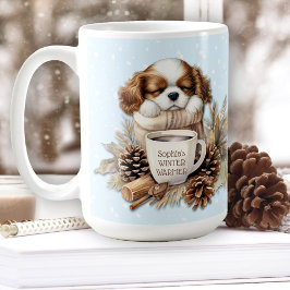 Julvinter Blue Cavalier Kung Charles Large Kaffemugg