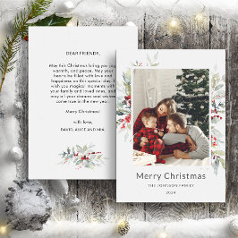 Julvinter Bouquet av Red Berries ett foto Julkort