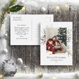 Julvinter Bouquet av Red Berries ett foto Vykort