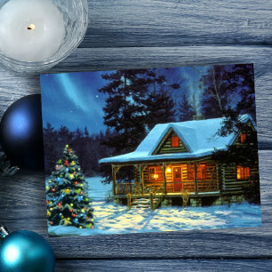 Julvinter Cabin Helg Vykort