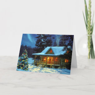 Julvinter Cabin Helgkort