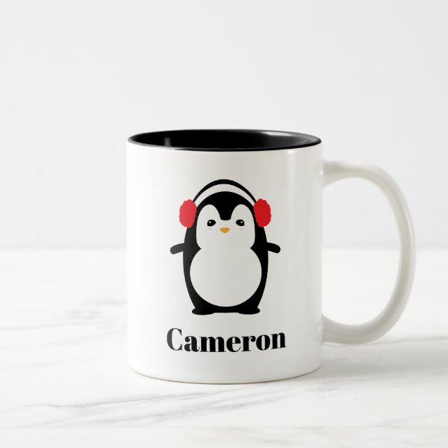Julvinter Cute Penguin Mugg personlig (Höger)