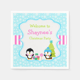 Julvinter Cute Penguins Pappersservett