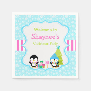 Julvinter Cute Penguins Pappersservett