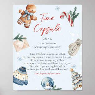 Julvinter Första födelsedag Tidskapsel Poster