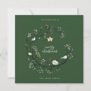 Julvinter Grönt och krämkrans Nytt år Julkort