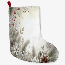 Julvinter-Helgdag Stocking Stor Julstrumpa