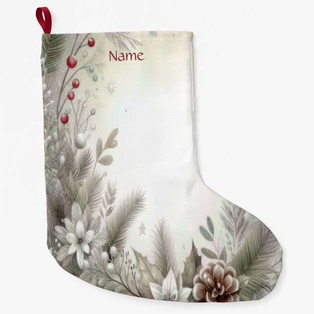 Julvinter-Helgdag Stocking Stor Julstrumpa (Framsidan)