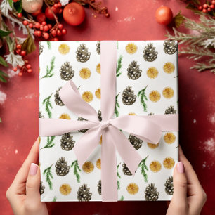 Julvinter Lemon Slice och Pinecone Presentpapper