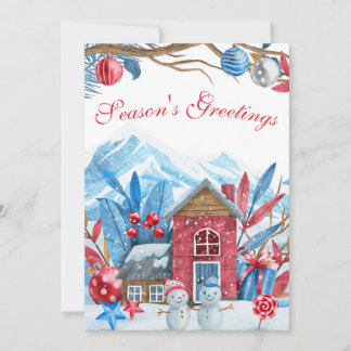 Julvinter - liggande vattenfärgskort