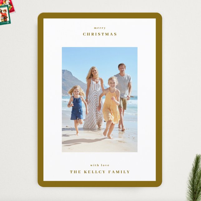 Julvinter-Löv minimalt enkelt Ram-foto Julkort (Skapare uppladdad)