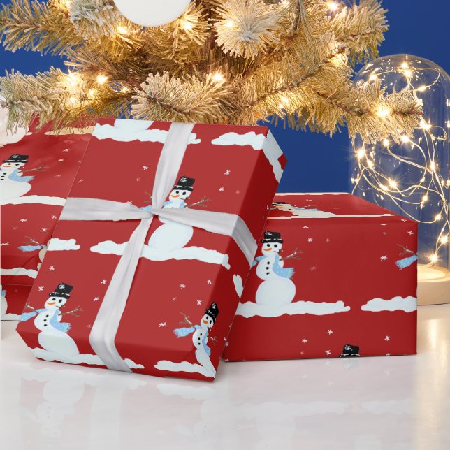 Julvinter lycklig Snögubbe Mönster Presentpapper (Helgdagar)