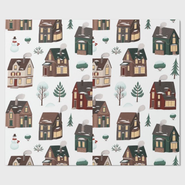 Julvinter Nieghbour Cute Houses Presentpapper (Seam)