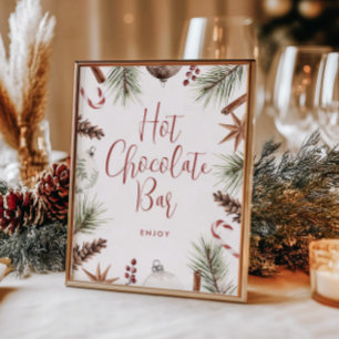 Julvinter Rustic Hett Chocolate Pub Poster