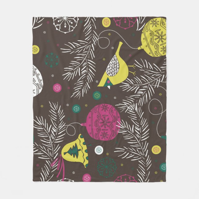 Julvinter: Säsong Mönster. Fleecefilt (Framsidan)