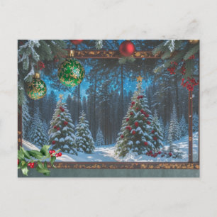 Julvinter-skogen Helg Vykort