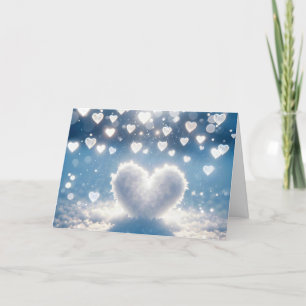 Julvinter Snö Hearts Helgkort