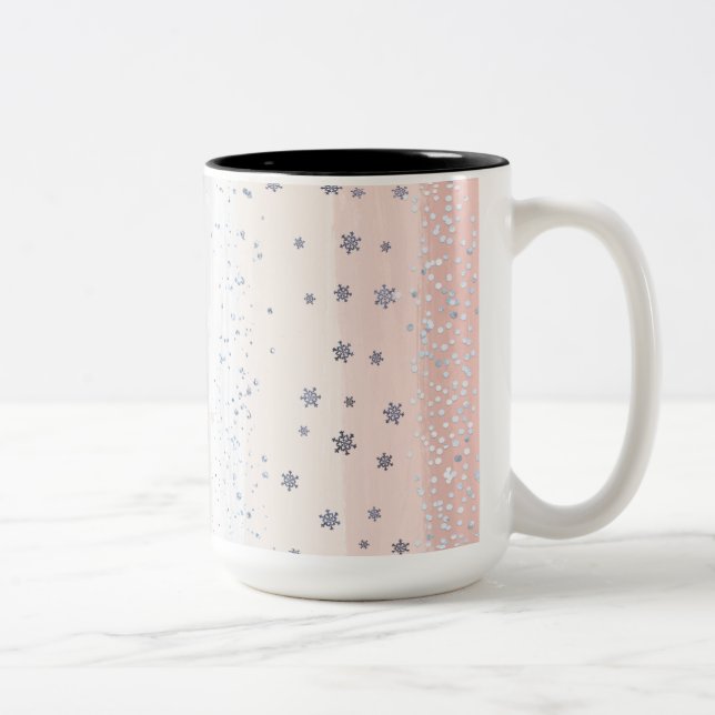 Julvinter Snöflinga Två-Tonad Mugg (Höger)