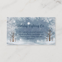 Julvinter Snöflingor Träd Visitkort