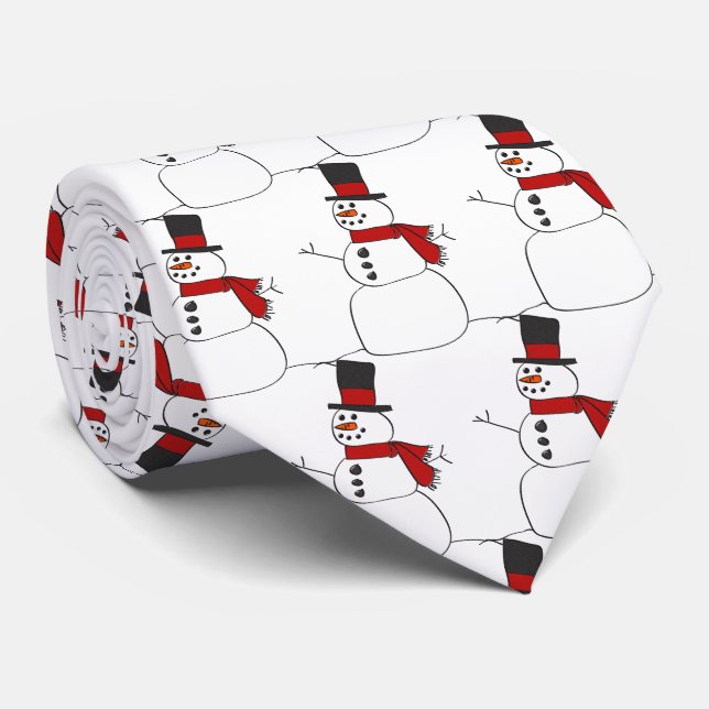Julvinter snöman slips (Rullad)