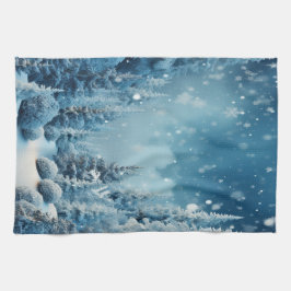 Julvinter-Träd-skogen i Gräs Kökshandduk