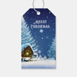 Julvinter Wonderland Festive Snö Gift Märkres Presentetikett