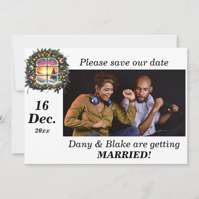 Julvinter Wonderland Wandeand Photo Spara Datumet (Framsida)