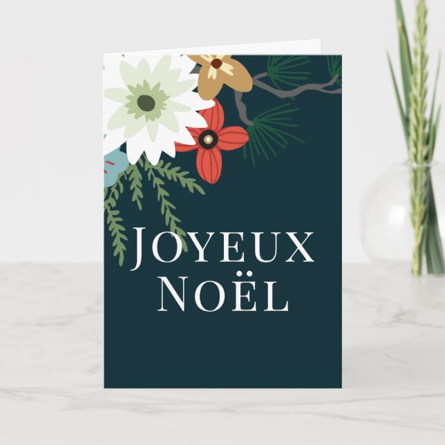 Julvinterblommor God Jul Helgkort (Framsida)