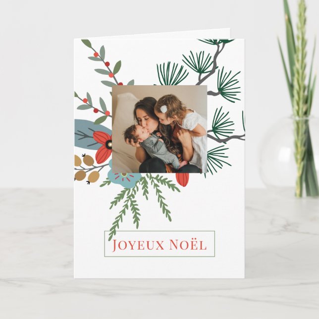 Julvinterblommor God Jul Holiday Foto Helgkort (Framsida)