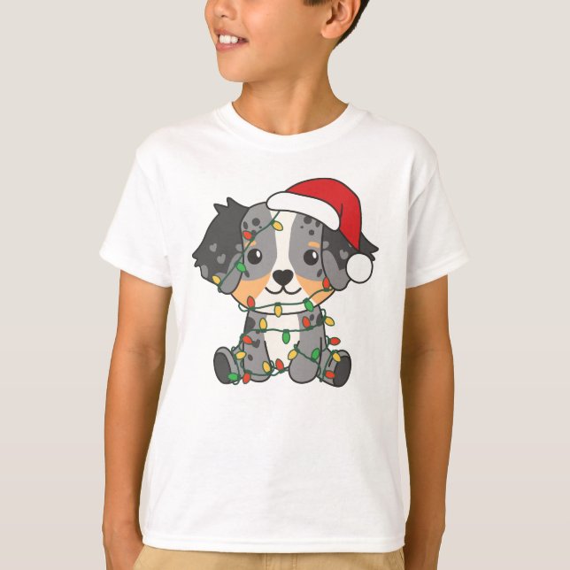 Julvinterdjur i australian shepherd t shirt (Framsida)