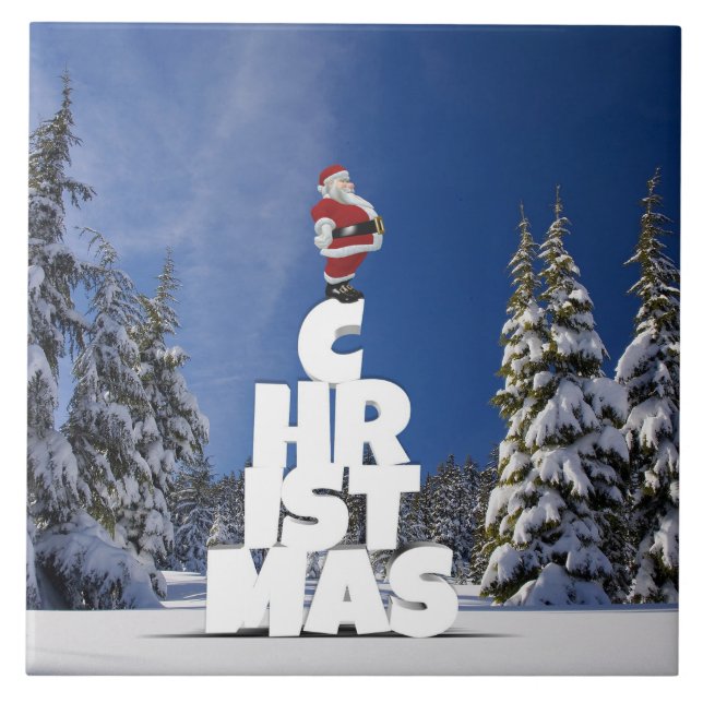 Julvintern landskap kakelplatta (Framsidan)