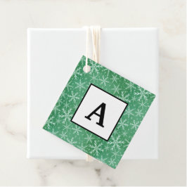 Julvintern Snö Snöflingor - Grönt Gåvor Etiketter