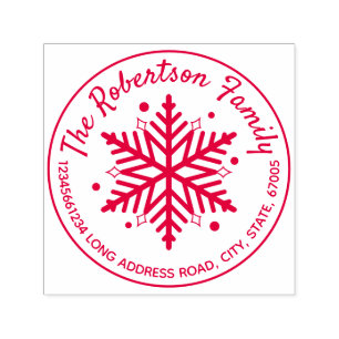 Julvintern Snowflake-Returadressen Självfärgande Stämpel