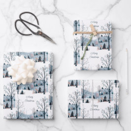 Julvintersnöslandskapet God jul
