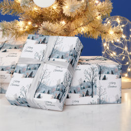 Julvintersnöslandskapet God jul Presentpapper