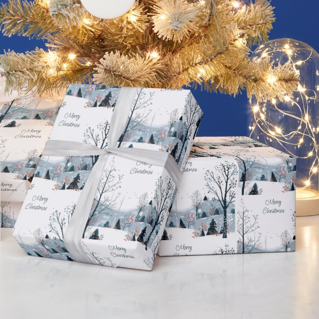 Julvintersnöslandskapet God jul Presentpapper (Helgdagar)